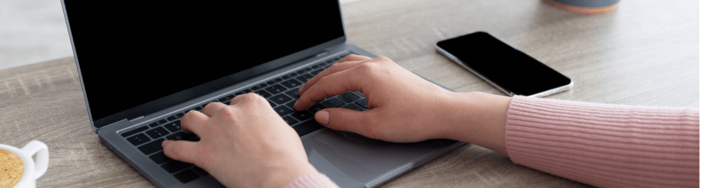 woman working on a laptop