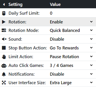 Camel Tabs Default Settings